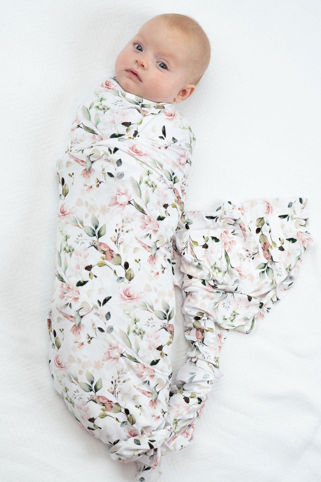 Newborn Hummingbird Print Swaddle Blanket - Sophia Rose Children's Boutique