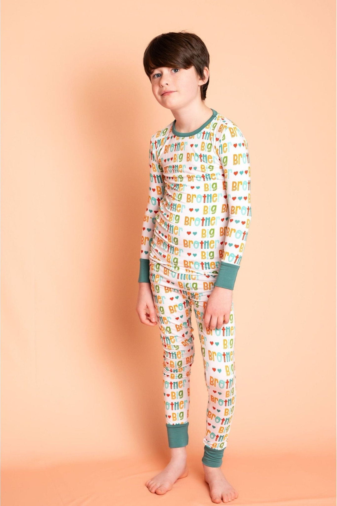 Colorful Big Brother Bamboo Pajama Set - 2-Piece Boys Sleepwear
