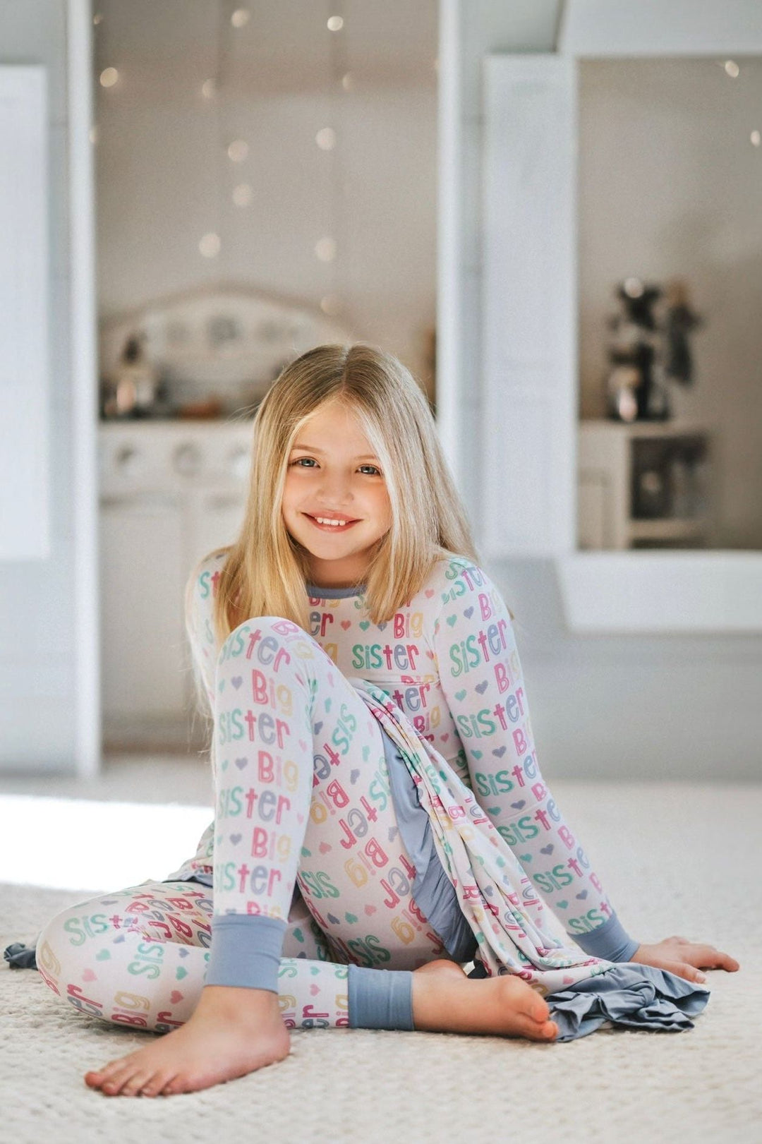 Big Sister Bamboo Pajama Set - Matching Sibling Sleepwear - Sophia Rose Children's Boutique