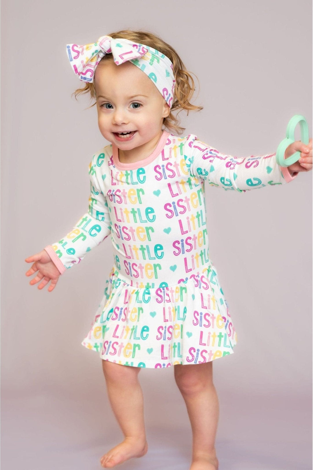 Colorful Pastel Bamboo Little Sister Bodysuit Romper for Babies & Toddlers - Sophia Rose Children's Boutique