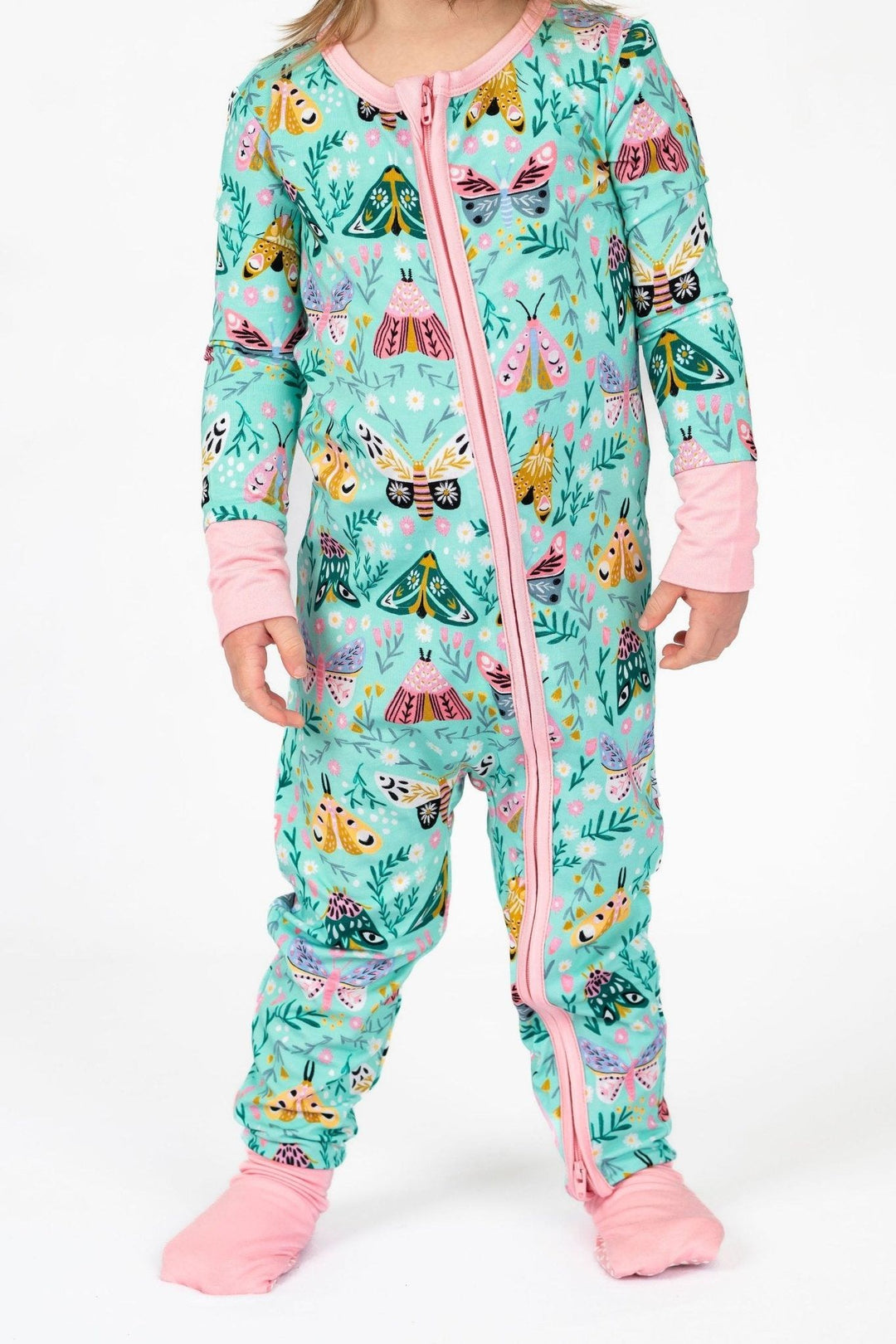 Enchanted Moth Bamboo Zip-Up Pajama Romper - Sophia Rose Children's Boutique