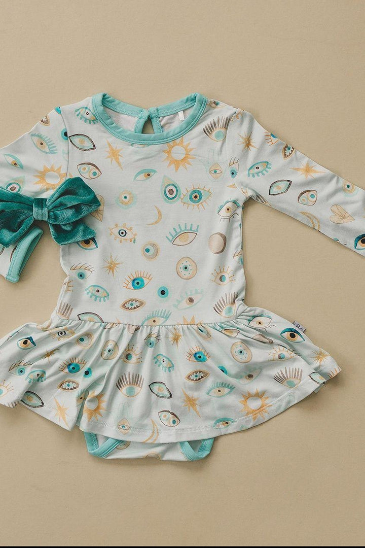 Blue Evil Eye Nazar Bamboo Romper Dress for Babies & Toddlers