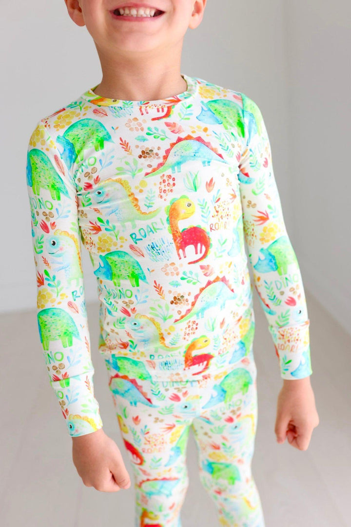 Dinosaur Print Kids' Bamboo Pajama Set - Sophia Rose Children's Boutique