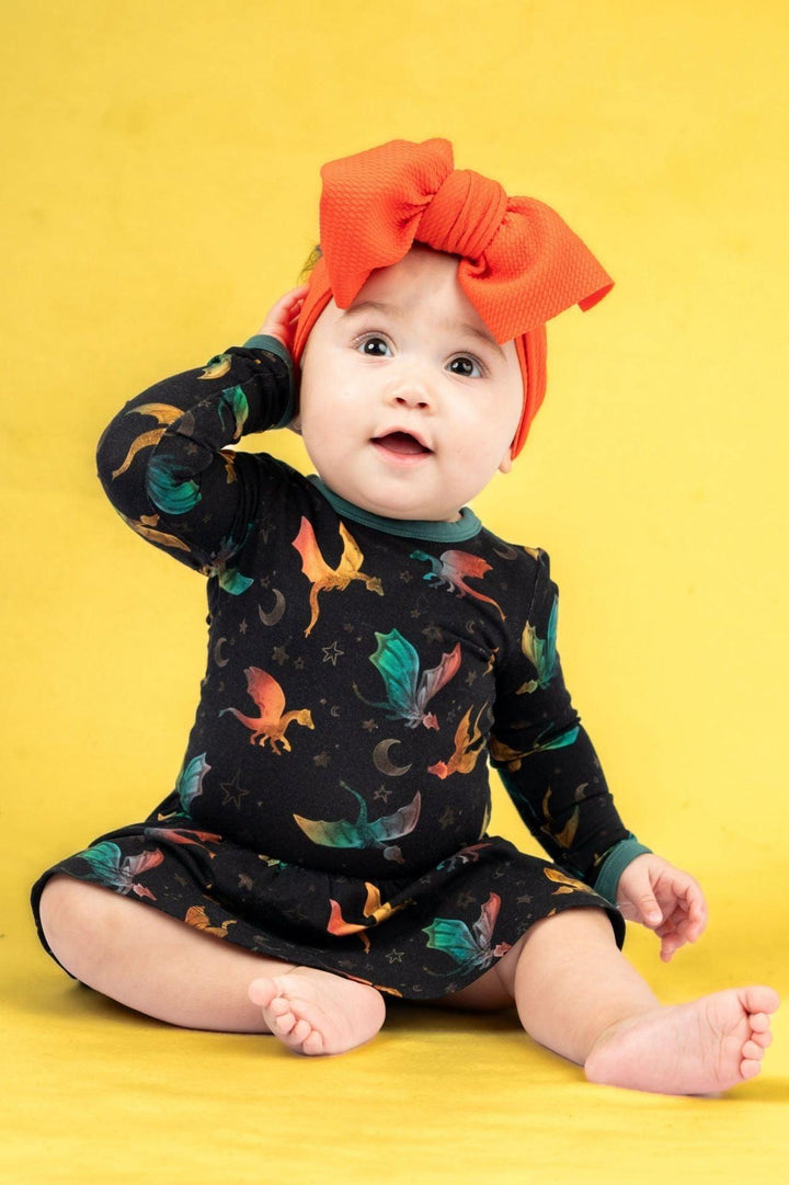 Dreamy Dragons Skirted Bamboo Bodysuit Dress for Babies & Toddlers