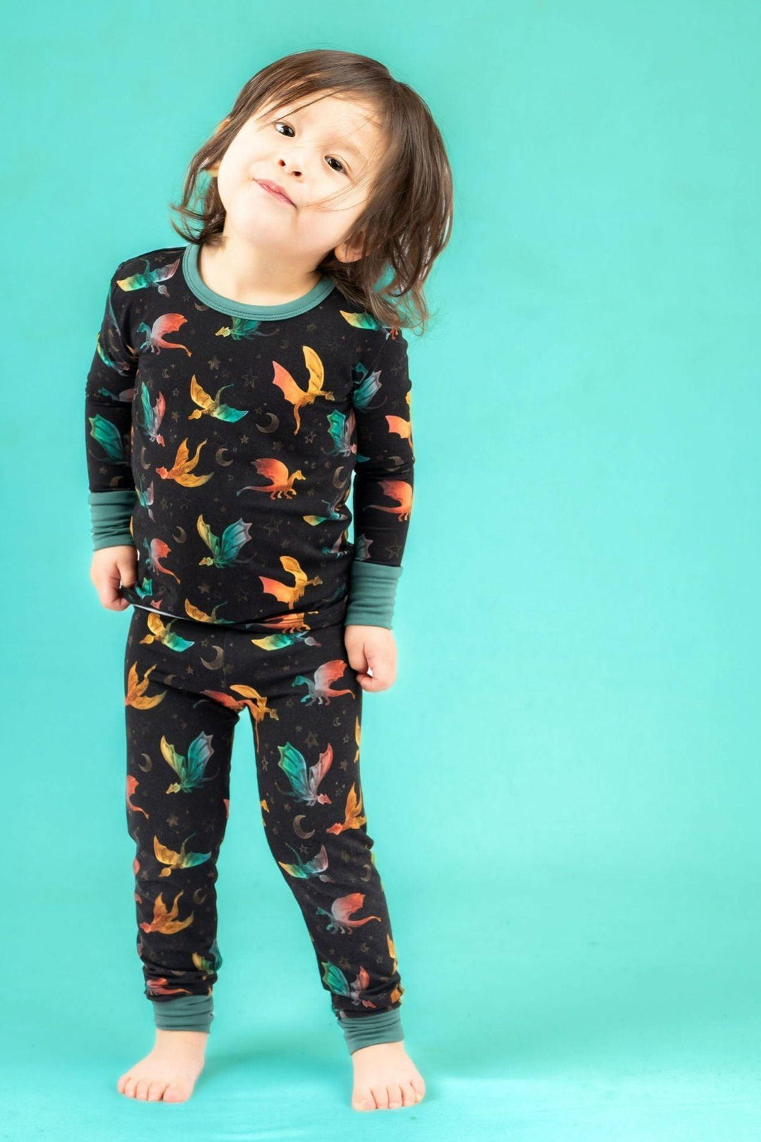 Dreamy Dragons Bamboo PJs: Cozy Unisex Two-Piece Pajama Set for Kids' - Sophia Rose Children's Boutique