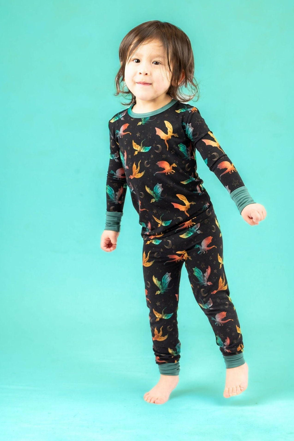 Dreamy Dragons Bamboo PJs: Cozy Unisex Two-Piece Pajama Set for Kids' - Sophia Rose Children's Boutique