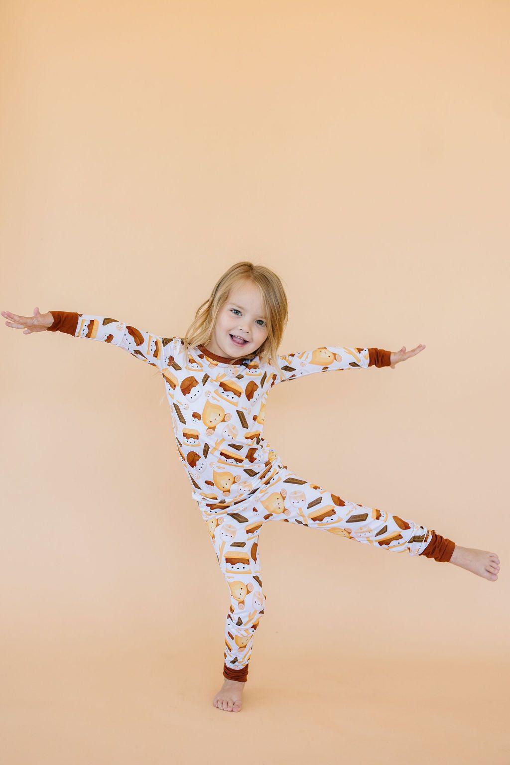 S'mores Print Bamboo Kids Pajama Set - Two Piece - Sophia Rose Children's Boutique