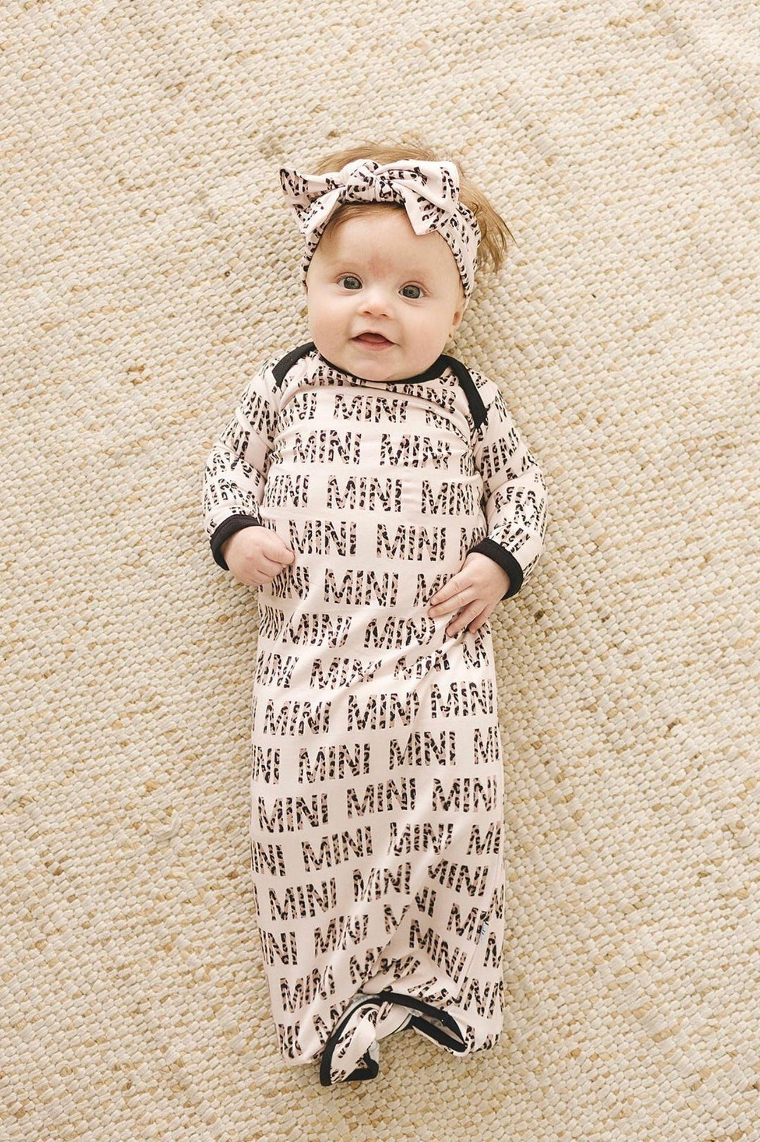 Soft Bamboo "Mini" Leopard Knotted Newborn Baby Gown - Eco-Friendly & Strechy - Perfect New Baby Gift- Sophia Rise Children’s Boutique