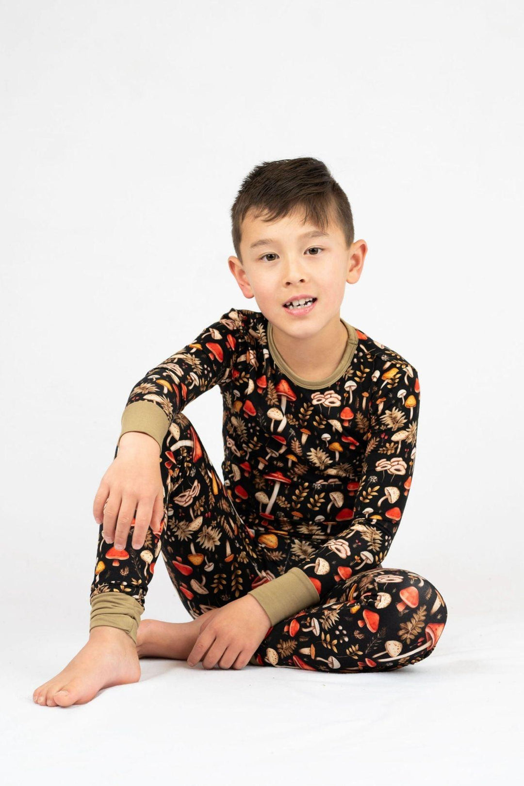 Toadstool Tales: Kids' Two-Piece Mushroom Bamboo Pajamas - Unisex - Sophia Rose Children's Boutique
