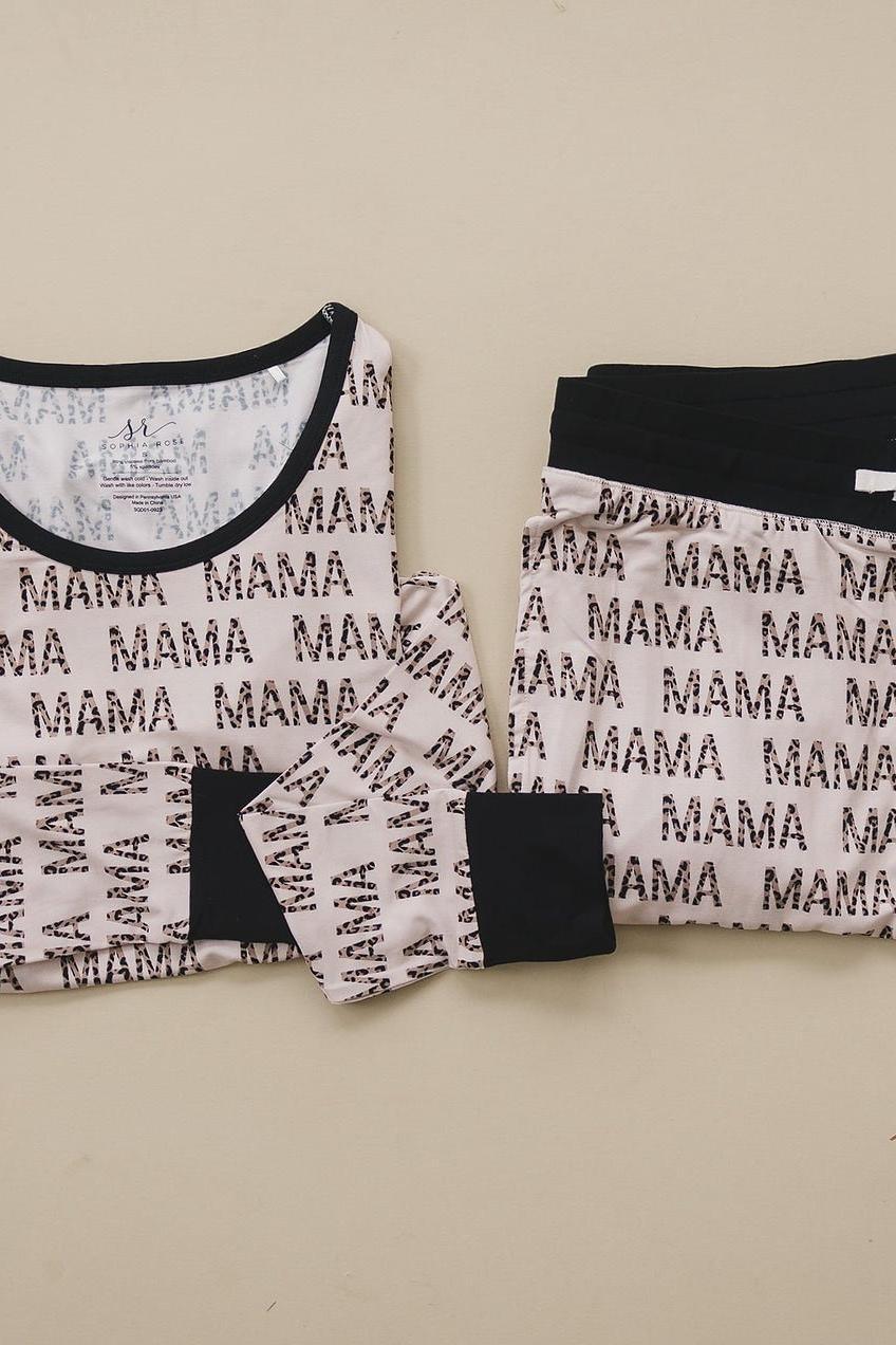 Women's Leopard Print Mama Bamboo Pajama Set - Mommy & Me Pjs