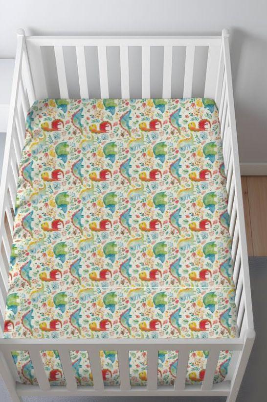 adorable-dino-print-bamboo-crib-sheet-soft-and-sustainable-sophia-rose-children-s-boutique - Sophia Rose Children's Boutique