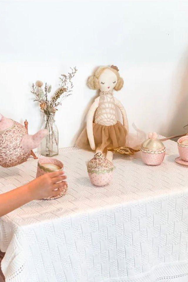 Children's Stuffed Floral Tea Set - No-Spill, No-Cleanup Tea Time Fun!