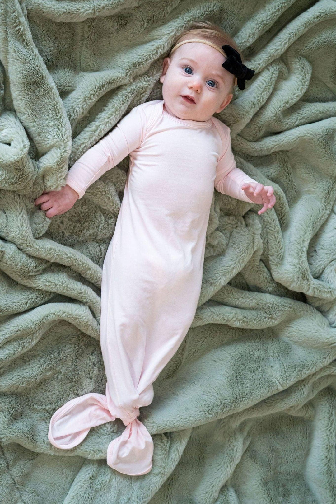 Classic Baby Pink Bamboo Newborn Knotted Gown