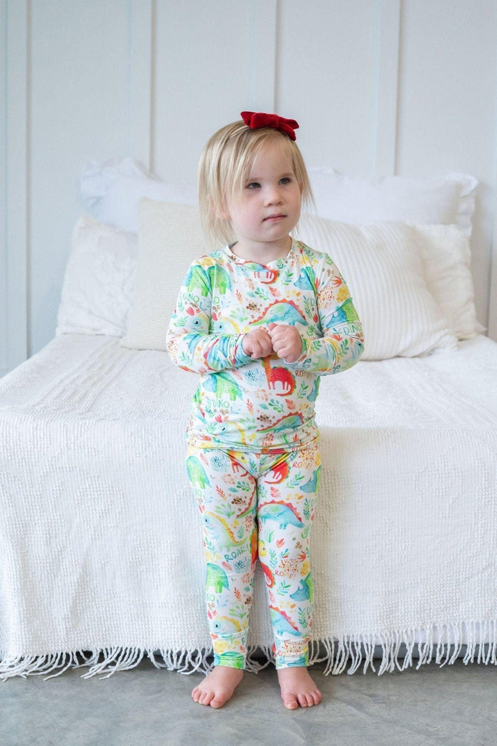 Dinosaur Print Kids' Bamboo Pajama Set