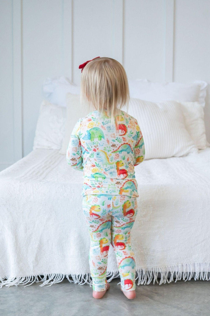 Dinosaur Print Kids' Bamboo Pajama Set