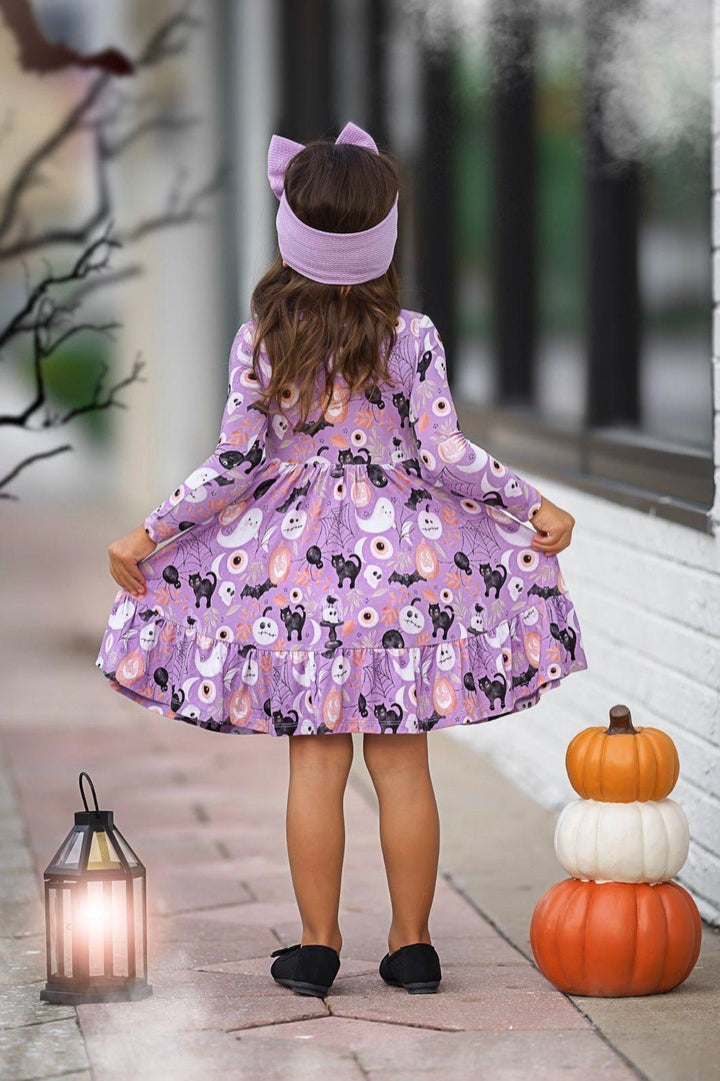 Enchanting Halloween Kids Bamboo Twirl Dress - Perfect for Play and Parties