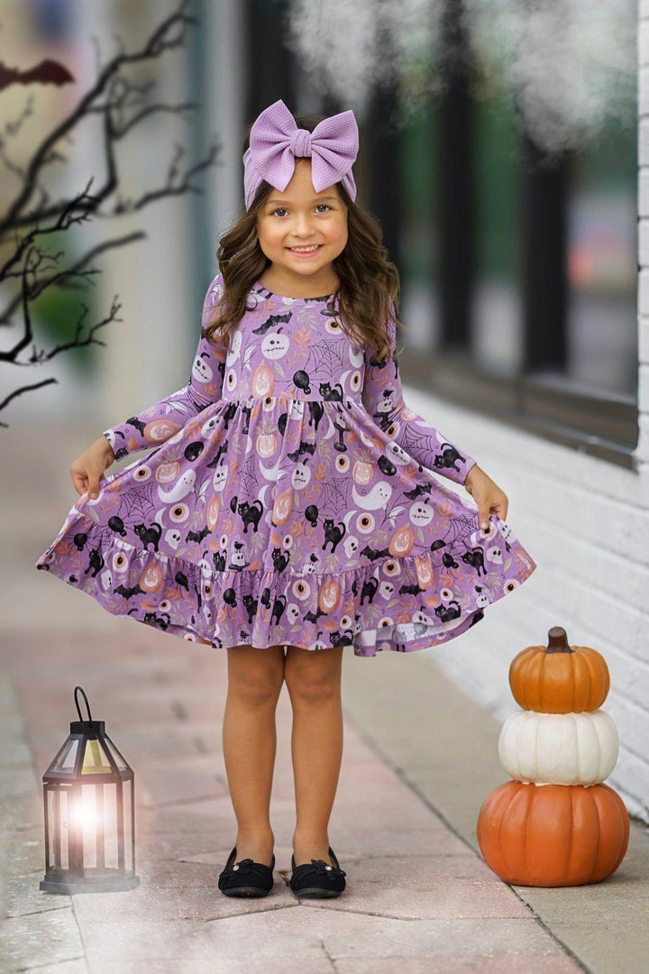 Enchanting Halloween Kids Bamboo Twirl Dress - Perfect for Play and Parties