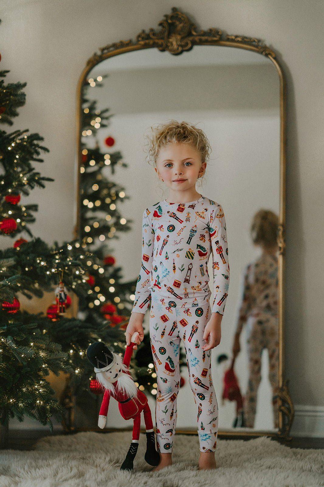 Girls’ Nutcracker Two-Piece Bamboo Christmas Pajama Set