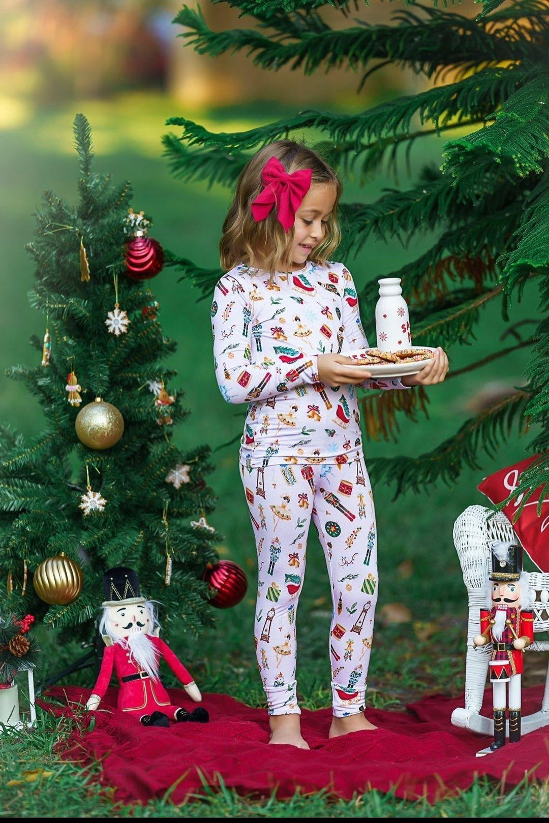 Girls’ Nutcracker Two-Piece Bamboo Christmas Pajama Set