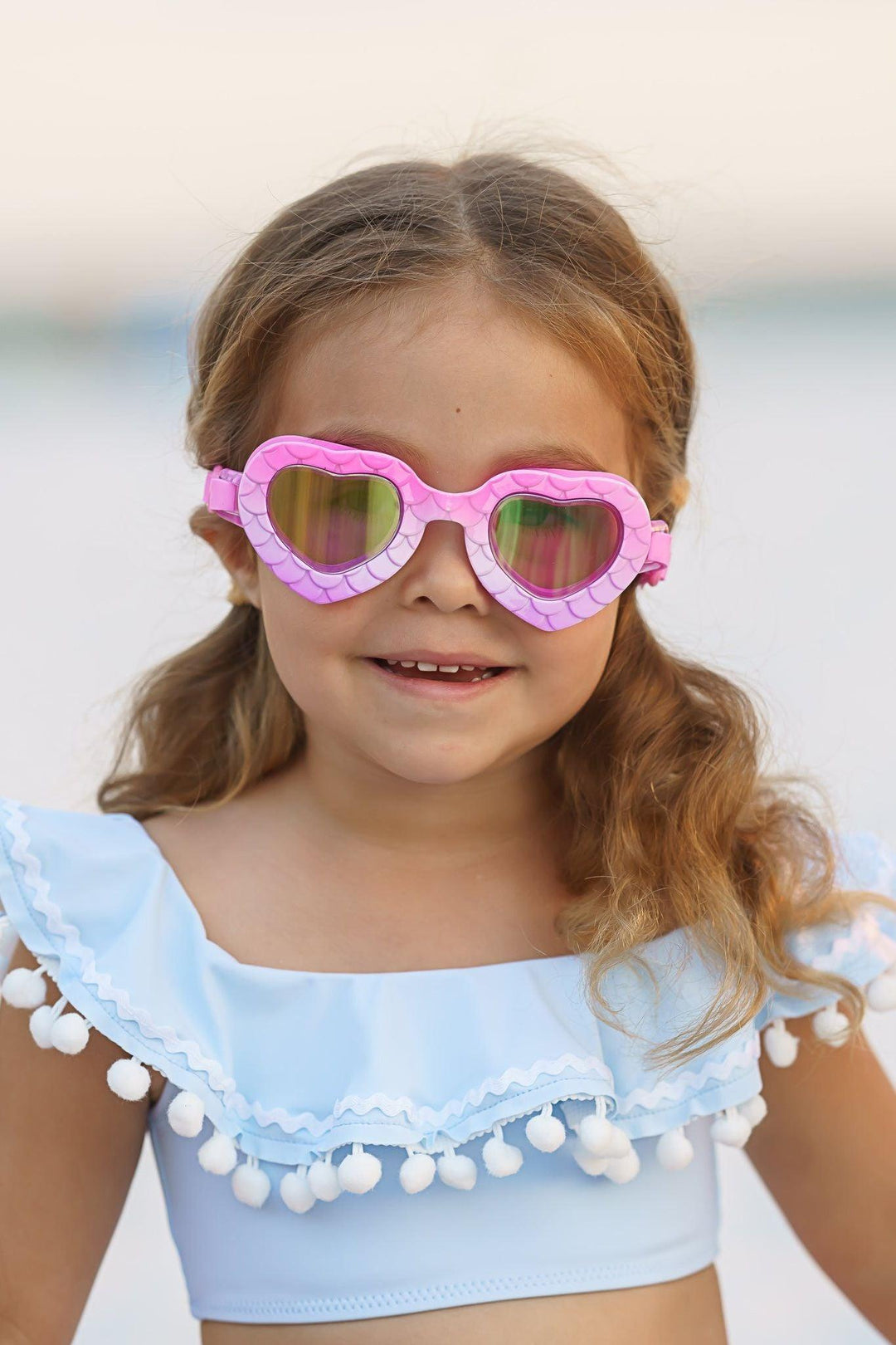 Ombre Mermaid Kids Swim Goggles - Pink to Purple Scales - Sophia Rose Children's Boutique