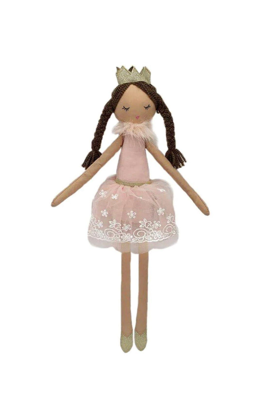 22-Inch Paige the Princess Doll - Pink Eyelet Dress & Gold Crown - Sophia Rose Children's Boutique