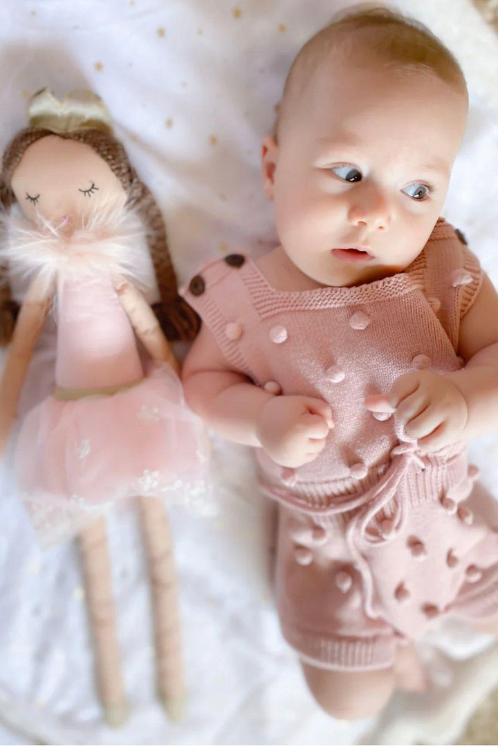 22-Inch Paige the Princess Doll - Pink Eyelet Dress & Gold Crown - Sophia Rose Children's Boutique