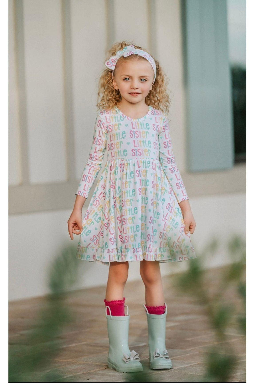 Pastel Little Sister Bamboo Twirl Dress - Soft & Eco-Friendly - Sophia Rose Children's Boutique