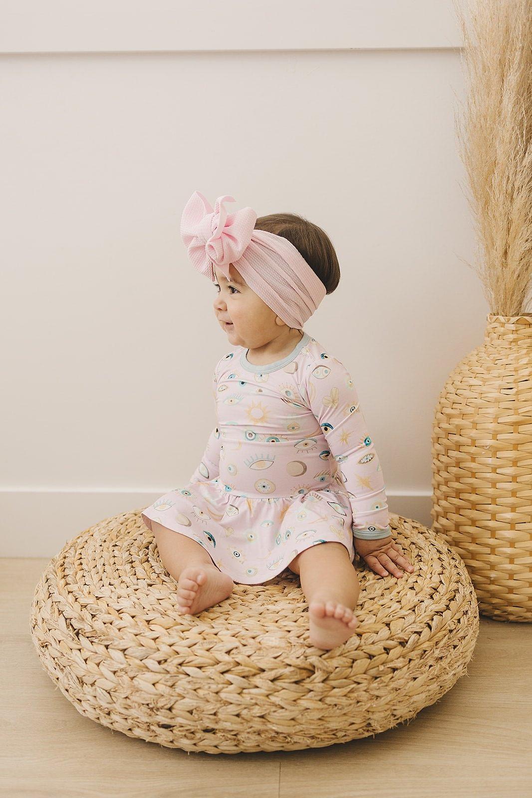 Pink Nazar Bamboo Skirted Bodysuit Dress for Babies & Toddlers - Sophia Rose Children's Boutique