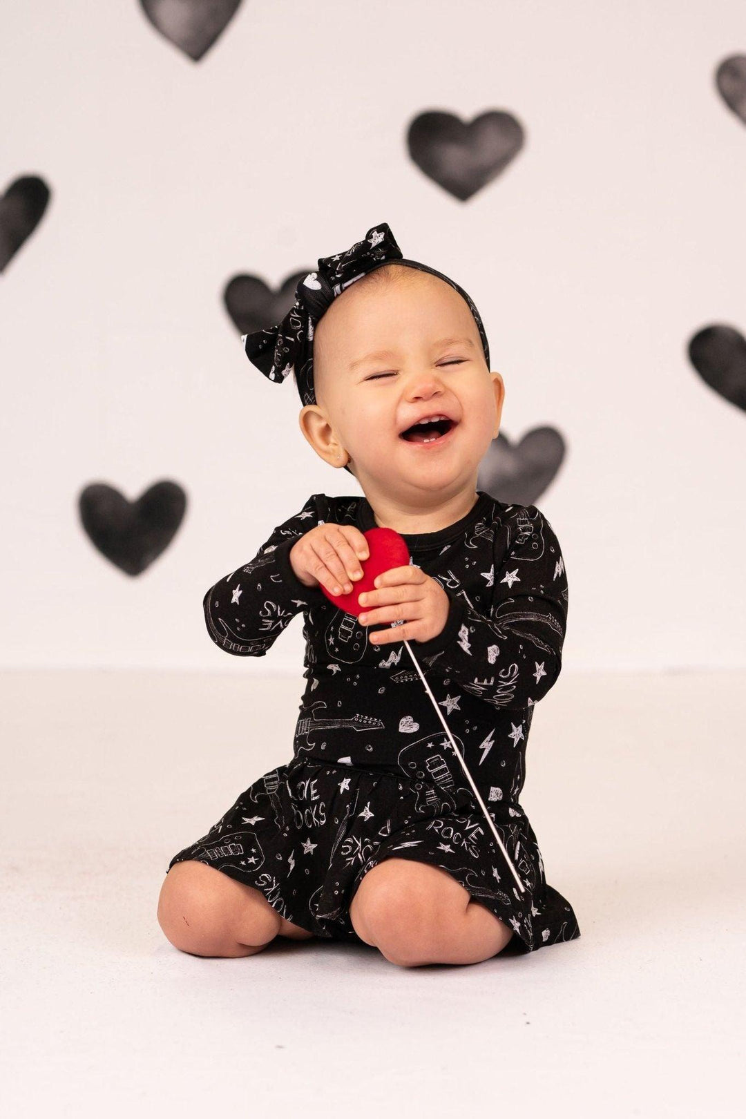 Valentine's 'Love Rocks' Bamboo Skirted Bodysuit Dress for Babies - Sophia Rose Children's Boutique